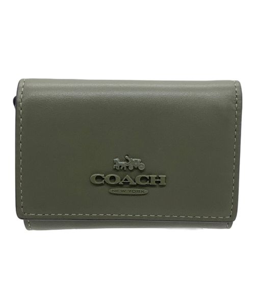 COACH（コーチ）COACH (コーチ) 3つ折り財布 マイクロウォレット カーキの古着・服飾アイテム