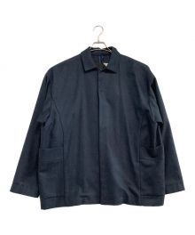 ATON（エイトン）の古着「ウールフランネルシャツジャケット WOOL FRANNEL 1stサンプル」｜ネイビー