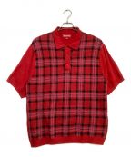 SUPREMEシュプリーム）の古着「ニットポロシャツ Plaid Knit S/S Polo」｜レッド