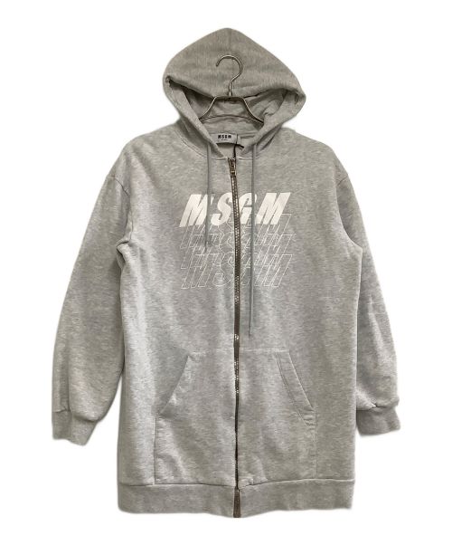 MSGM（エムエスジーエム）MSGM (エムエスジーエム) ジップパーカー ライトグレー サイズ:Mの古着・服飾アイテム