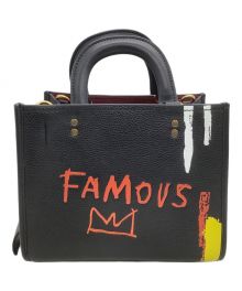 COACH×Jean-Michel Basquiat（コーチ×ジャン ミシェル バスキア）の古着「2WAYハンドバッグ ローグ25 バスキアコラボ」｜ブラック