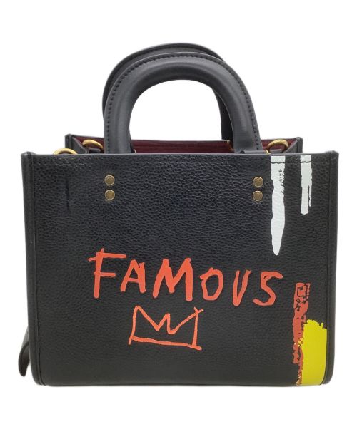 COACH（コーチ）COACH (コーチ) Jean-Michel Basquiat (ジャン ミシェル バスキア) 2WAYハンドバッグ ローグ25 バスキアコラボ ブラックの古着・服飾アイテム