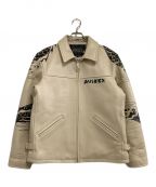 AVIREXアヴィレックス）の古着「レザージャケット　DRAGON&SNAKE TRACKER JACKET」｜ベージュ