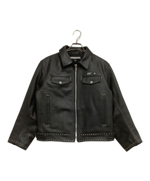 NEIGHBORHOOD（ネイバーフッド）NEIGHBORHOOD (ネイバーフッド) シングルレザージャケット 23AW STUDS SINGLE LEATHER JACKET ブラック サイズ:Sの古着・服飾アイテム