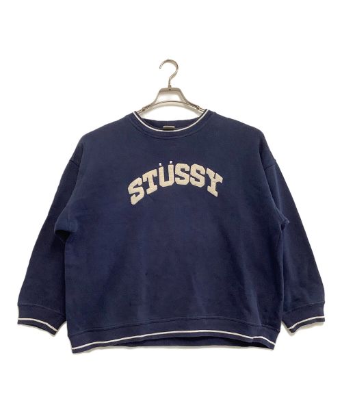 stussy（ステューシー）stussy (ステューシー) クルーネックスウェット 90s ネイビー サイズ:Lの古着・服飾アイテム