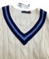 中古・古着 POLO RALPH LAUREN (ポロ・ラルフローレン) ケーブルニット　アイコニッククリケットセーター ホワイト×ネイビー サイズ:S 未使用品：15000円