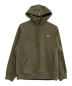 CarHartt（カーハート）の古着「プルオーバーパーカー hooded american script sweat」｜グリーン