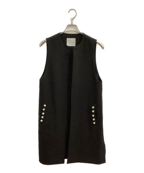 PICCIN PERLA（ピッチン）PICCIN PERLA (ピッチン) リネンライクポケットパールジレ ブラック サイズ:Mの古着・服飾アイテム