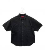 SUPREMEシュプリーム）の古着「Loose Fit S/S Denim Painter Shirt」｜ブラック