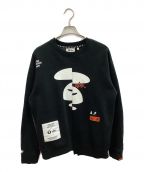 Aape BY A BATHING APE×ALPHAエーエイプ バイ アベイシングエイプ×アルファ）の古着「FRENCH FLEECE SWT」｜ブラック