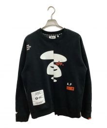 Aape BY A BATHING APE×ALPHA（エーエイプ バイ アベイシングエイプ×アルファ）の古着「FRENCH FLEECE SWT」｜ブラック