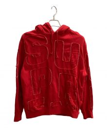 SUPREME（シュプリーム）の古着「Cutout Letters Hooded Sweatshirt」｜レッド