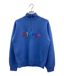 X-LARGE（エクストララージ）の古着「ハーフジップニット」｜ブルー