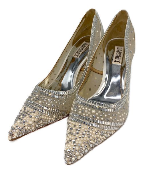 badgley mischka（バッジェリーミシュカ）badgley mischka (バッジェリーミシュカ) ビジュー パーティーパンプス アイボリー サイズ:SIZE8.5の古着・服飾アイテム