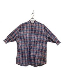 BEAMS BOY×INDIVIDUALIZED SHIRTS（ビームスボーイ×インディビジュアライズドシャツ）の古着「バンドカラーシャツワンピース」｜ネイビー