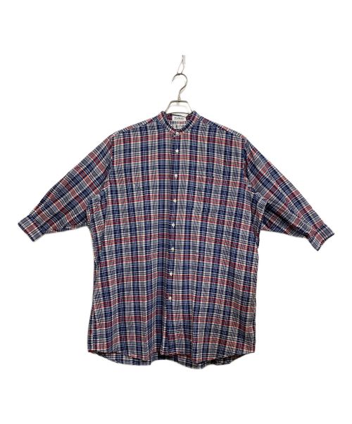 BEAMS BOY（ビームスボーイ）BEAMS BOY (ビームスボーイ) INDIVIDUALIZED SHIRTS (インディビジュアライズドシャツ) バンドカラーシャツワンピース ネイビー サイズ:SIZE FREEの古着・服飾アイテム