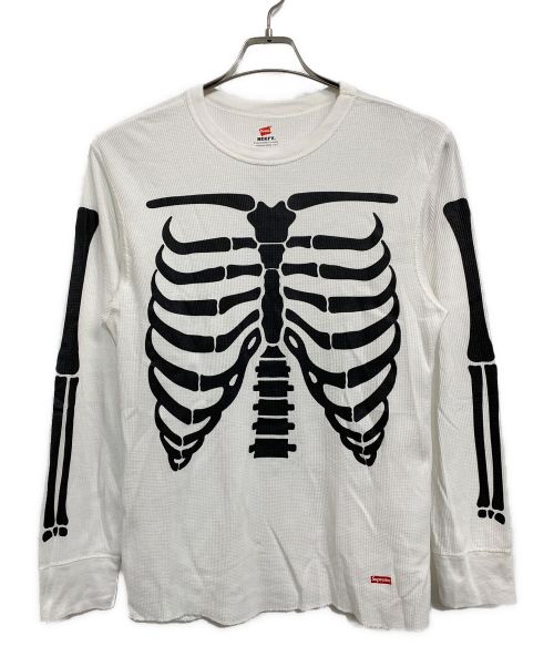 SUPREME（シュプリーム）SUPREME (シュプリーム) Hanes Bones Thermal Crew ホワイト×ブラック サイズ:SIZE Lの古着・服飾アイテム