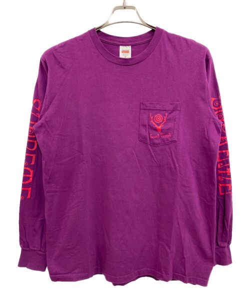 SUPREME（シュプリーム）SUPREME (シュプリーム) South2 West8 (サウスツー ウエストエイト) L/S Pocket Tee パープル サイズ:SIZE Mの古着・服飾アイテム