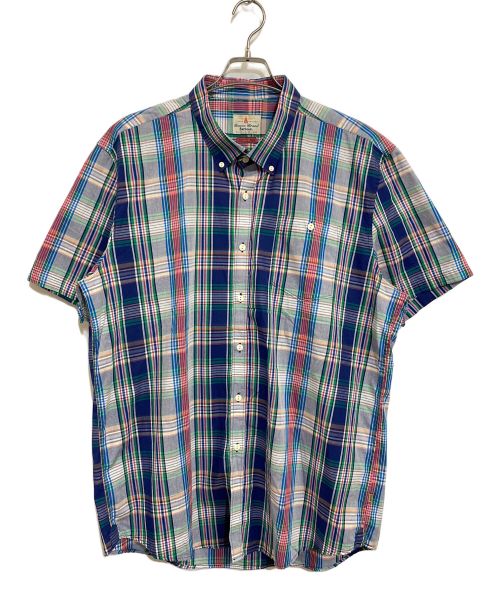 Barbour（バブアー）Barbour (バブアー) HAROLD MADRAS SHIRT S/S ネイビー系マルチ サイズ:SIZE 4L（UK 2XL)の古着・服飾アイテム