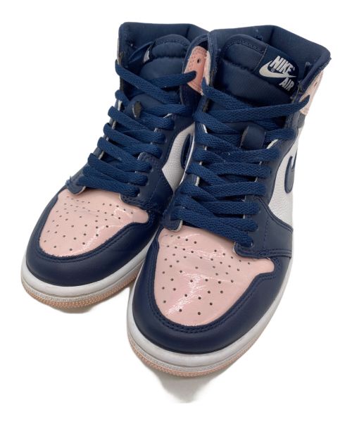 NIKE（ナイキ）NIKE (ナイキ) AIR JORDAN 1 RETRO HIGH OG ピンク×ネイビー サイズ:24ｃｍの古着・服飾アイテム