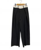 STUDIOUSステュディオス）の古着「Elastic Waist Tucked Trousers」｜ブラック