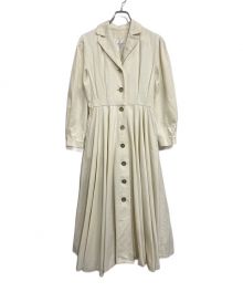 foufou（フーフー）の古着「THE DRESS #17 open collar gold button dress」｜オフホワイト