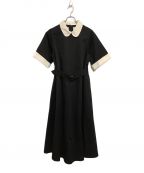 foufouフーフー）の古着「THE DRESS #35 round collar bicolor one piece」｜ブラック