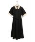 foufou（フーフー）の古着「THE DRESS #35 round collar bicolor one piece」｜ブラック