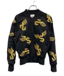 adidas Originals×JEREMY SCOTT（アディダスオリジナル×ジェレミースコット）の古着「WING DOLLAR トラックトップ」｜ブラック×ゴールド