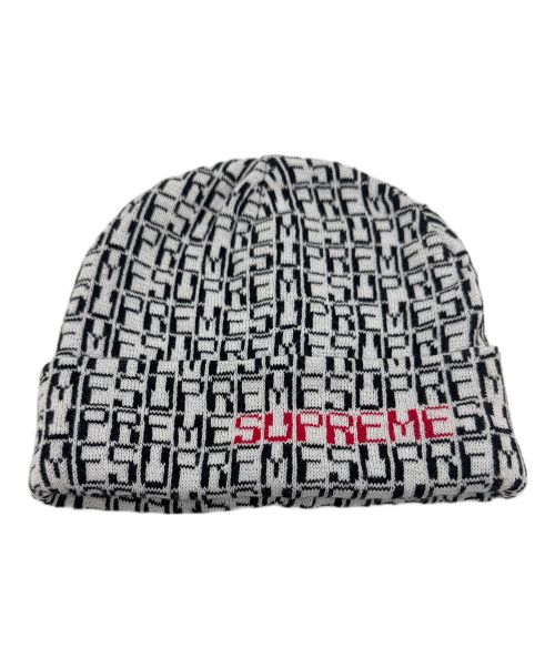 SUPREME（シュプリーム）Supreme (シュプリーム) Digital Beanie ホワイト×ブラックの古着・服飾アイテム