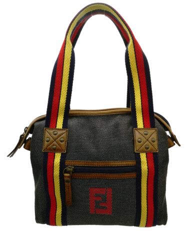 [中古]FENDI(フェンディ)のレディース バッグ デニムハンドバッグ トリコロールカラー