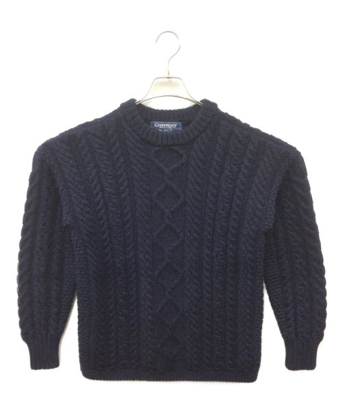 GUERNSEY WOOLLENS（ガンジーウーレンズ）GUERNSEY WOOLLENS (ガンジーウーレンズ) SHIPS (シップス) クルーネックニット 別注 ネイビー サイズ:34の古着・服飾アイテム