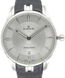 EDOX（エドックス）の古着「グランドオーシャン スリムライン 腕時計 56002」｜シルバー