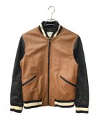 COACHコーチ）の古着「Leather Varsity Jacket」｜ブラウン