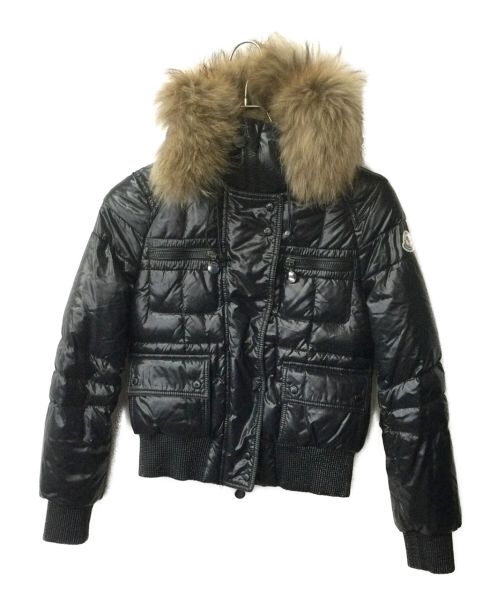 MONCLER（モンクレール）MONCLER (モンクレール) ファー付ダウンジャケット ブラック サイズ:０の古着・服飾アイテム