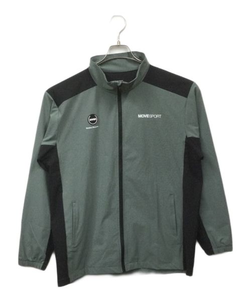 DESCENTE（デサント）DESCENTE (デサント) ストレッチナイロン スタンドカラーロゴ ジャケット グレー×ブラック サイズ:Lの古着・服飾アイテム