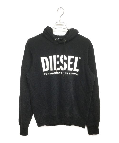 DIESEL（ディーゼル）DIESEL (ディーゼル) S-GIR-HOOD-DIVISION-LOGO FELPA  ブラック サイズ:Mの古着・服飾アイテム