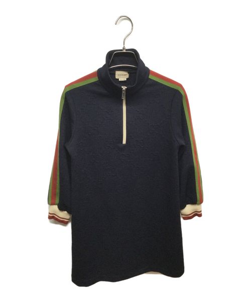 GUCCI（グッチ）GUCCI (グッチ) ハーフジップワンピース ネイビー サイズ:140cm 未使用品の古着・服飾アイテム