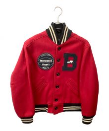 EBBETS FIELD FLANNELS（エベッツフィールドフランネルズ）の古着「スタジャン BRKLYN CRCS CHAMPS レッド」｜レッド