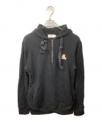 maison kitsuneメゾンキツネ）の古着「HALF-ZIPPED HOODIE」｜ブラック