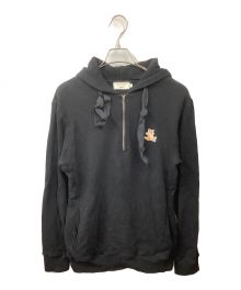 maison kitsune（メゾンキツネ）の古着「HALF-ZIPPED HOODIE 」｜ブラック