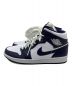 NIKE (ナイキ) Air Jordan 1 Mid White Metallic Gold Obsidian ネイビー×ホワイト サイズ:27.5 未使用品：18000円