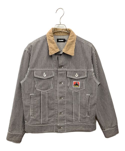 X-LARGE（エクストララージ）X-LARGE (エクストララージ) PATCHED TRUCKER JACKET ブラック サイズ:Mの古着・服飾アイテム