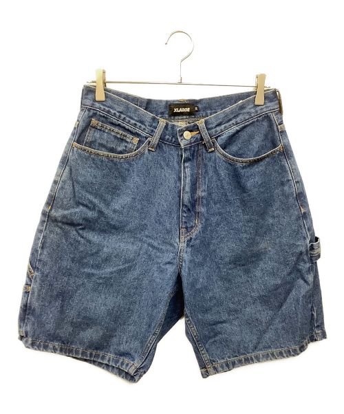 X-LARGE（エクストララージ）X-LARGE (エクストララージ) EMBROIDERY DENIM SHORTS インディゴ サイズ:30インチの古着・服飾アイテム