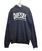 DIESELディーゼル）の古着「ロゴパーカー」｜ブラック×ホワイト