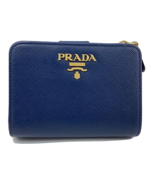 PRADA（プラダ）PRADA (プラダ) 2つ折り財布 ブルーの古着・服飾アイテム