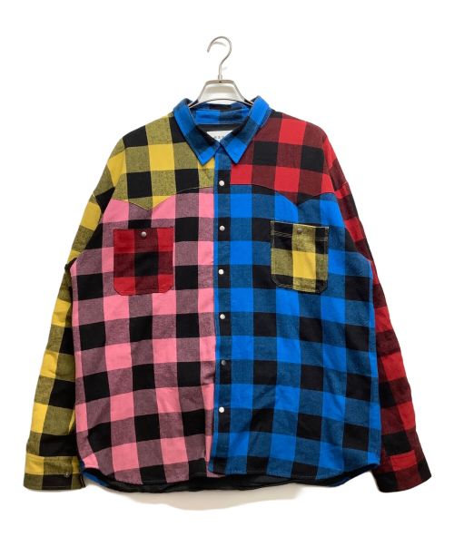 MAYO（メイヨー）MAYO (メイヨー) CROSS Embroidery Check Shirt マルチカラー サイズ:XLの古着・服飾アイテム