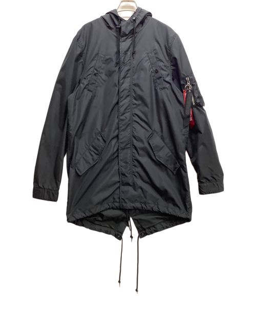 ALPHA INDUSTRIES（アルファインダストリーズ）ALPHA INDUSTRIES (アルファインダストリーズ) UNDEFEATED (アンディフィーテッド) ナイロンコート ブラック サイズ:Lの古着・服飾アイテム