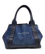 BALENCIAGAバレンシアガ）の古着「デニムトートバッグ」｜ネイビー×ブラック