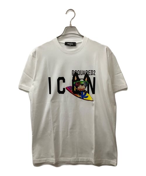 DSQUARED2（ディースクエアード）DSQUARED2 (ディースクエアード) Tシャツ ICON Ciro Coll Tee ホワイト サイズ:XXLの古着・服飾アイテム